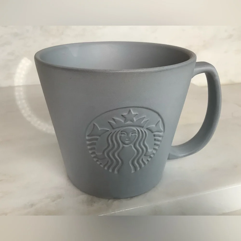 STARBUCKS GRANDE 16oz GRANDE/12oz TALL 2019 Siren Iconic Mermaid Matte Grey Mugs